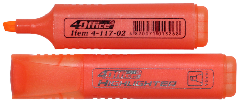 Маркер 4OFFICE текстовий (4-117-02), помаранчевий